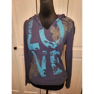 Vintage Y2K  Thermal Waffle Hoodie Graphic SO  L Pockets Y2K 00s Fitted Retro